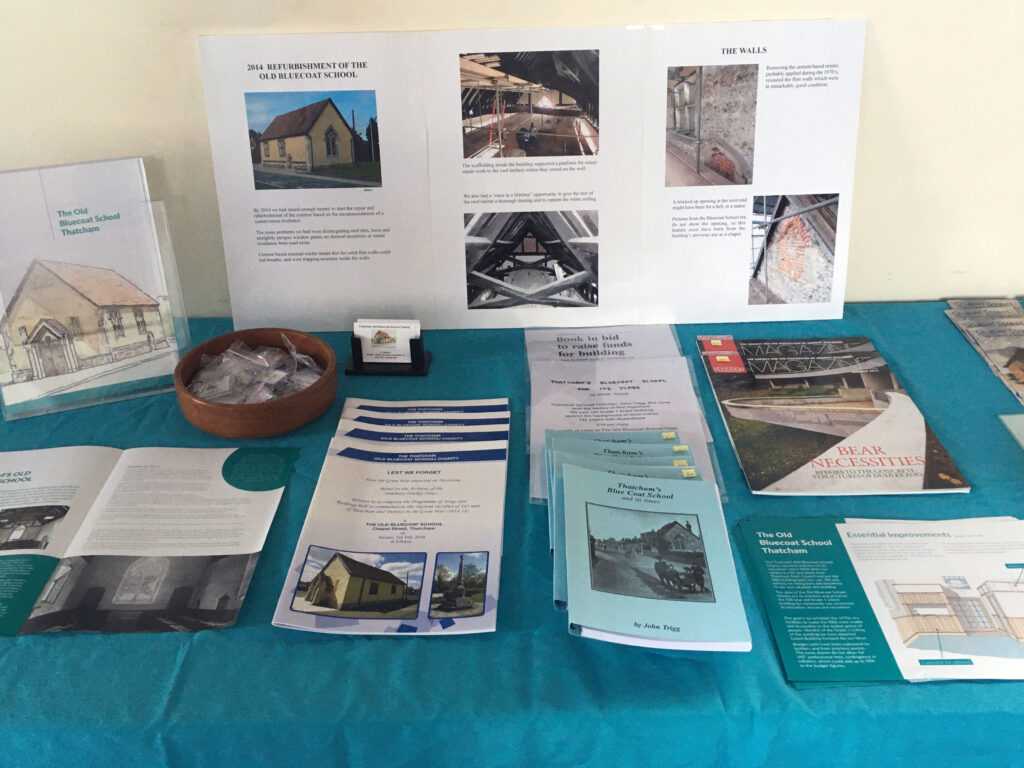 A selection of materials on display relating to the Old Bluecoat School building.