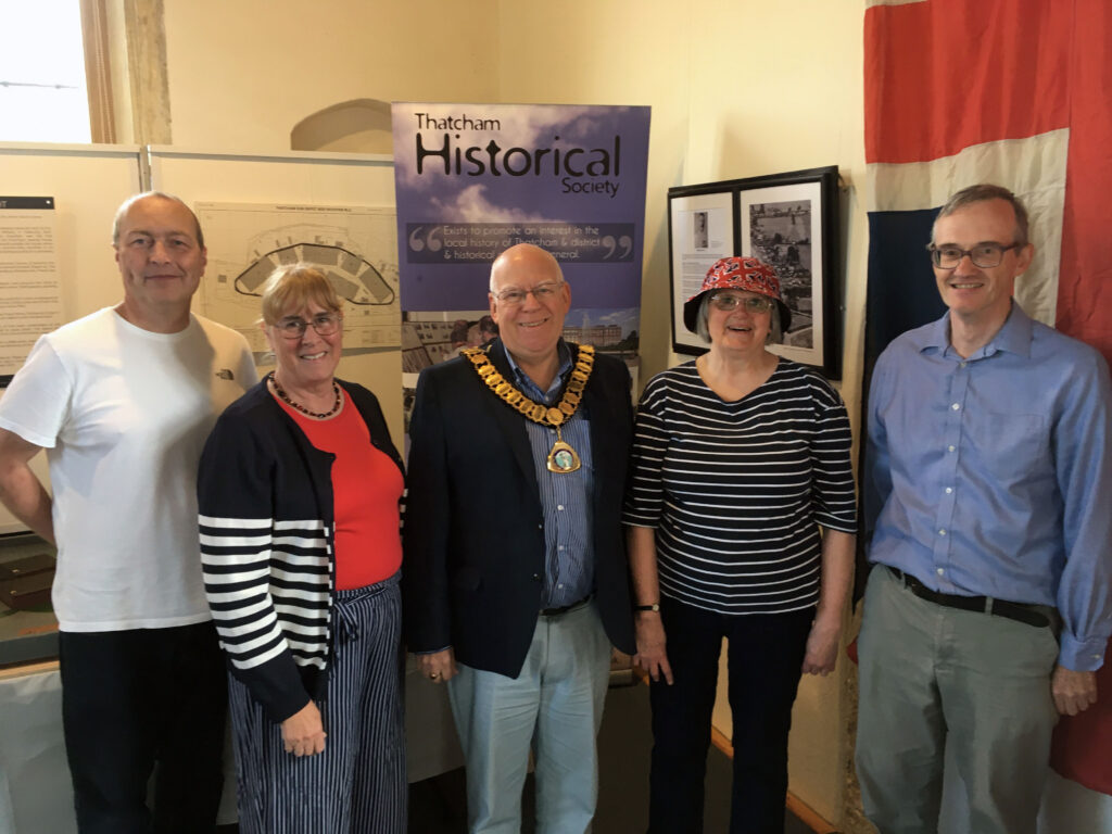 Members of Thatcham Historical Society and the Old Bluecoat School with Thatcham Town Mayor.